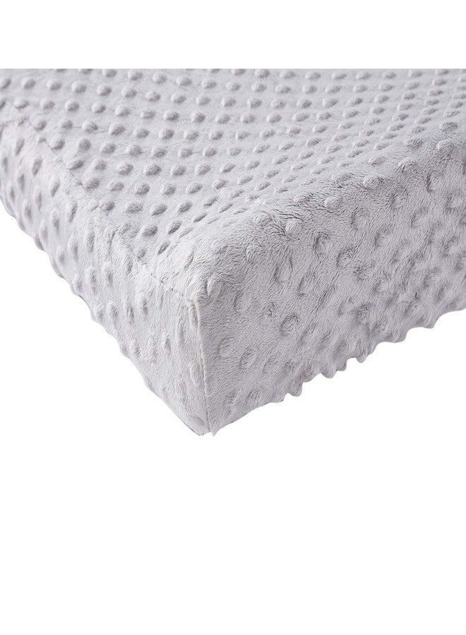 QUENESS Baby Changing Pad Cover, Super Soft Plush Dot Diaper Changing Table Covers for Baby Girls and Boys, Ultra Comfortable, Safe for Babies, Fit 32"/34'' x 16" Pad (Gray) - Image 4